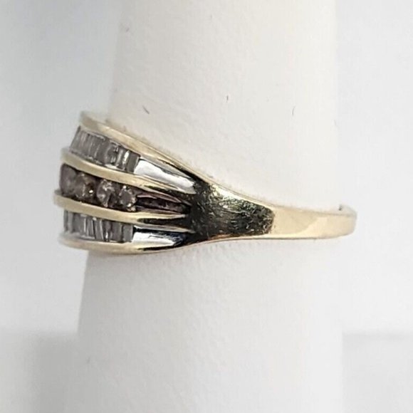 14K YELLOW GOLD HESSONITE & GOSHENITE RING  SIZE 6 - Picture 3 of 8